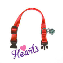 Adjustable Collar with Bell - 1/2" width (Ferrets) HEARTS