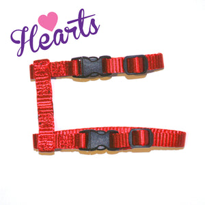 Adjustable Harness - 1/2" width (Cats) HEARTS